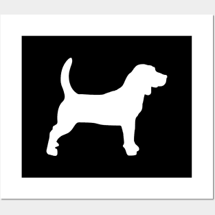 White Beagle Silhouette Posters and Art